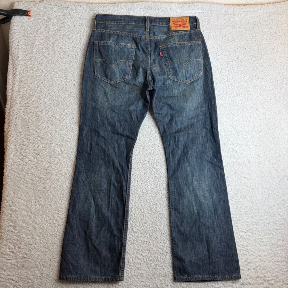 Levis 527 Slim Bootcut Jeans Mens 32x30 (34x29) cotton FADE whiskers wide leg
